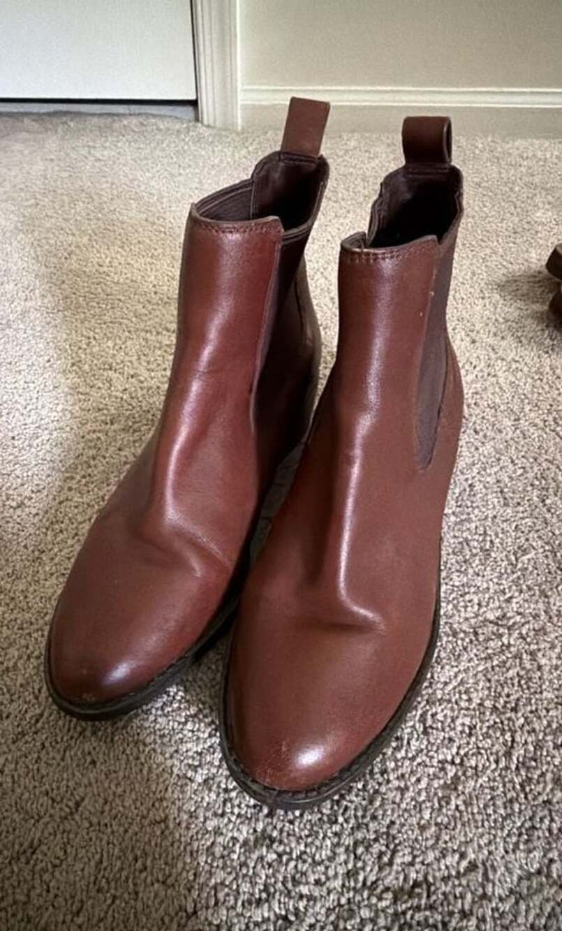 Cole Haan GrandOS Leather Chelsea Booties Brown